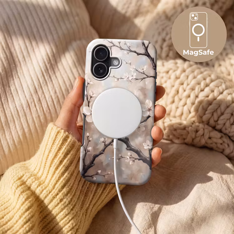 Bloesem - Takken - Schilderij - Beige - Serene Toughcase MagSafe Apple iPhone 17 klein -USP_MagsafeV