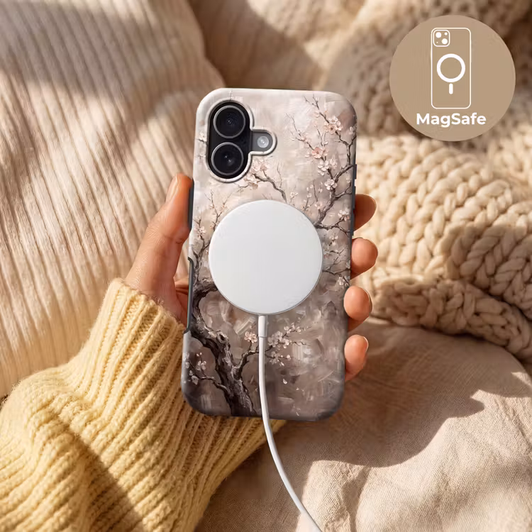Bloesem - Takken - Schilderij - Beige - Serene Toughcase MagSafe Apple iPhone 17 klein -USP_MagsafeV