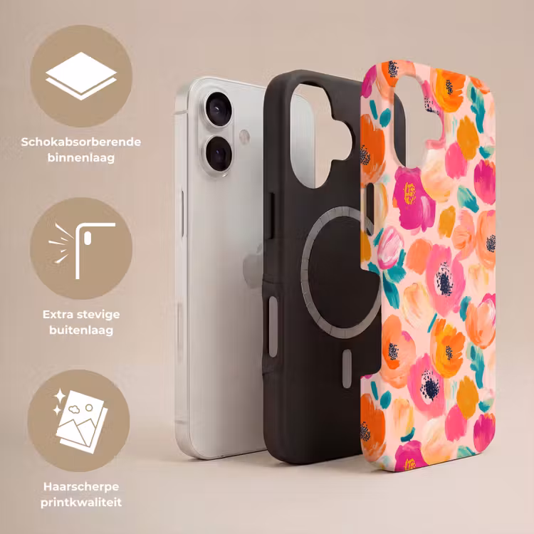 Bloesems - Vrolijk - Kleurrijk Toughcase MagSafe Apple iPhone 17 klein 1017 -USP_Lagen_NL