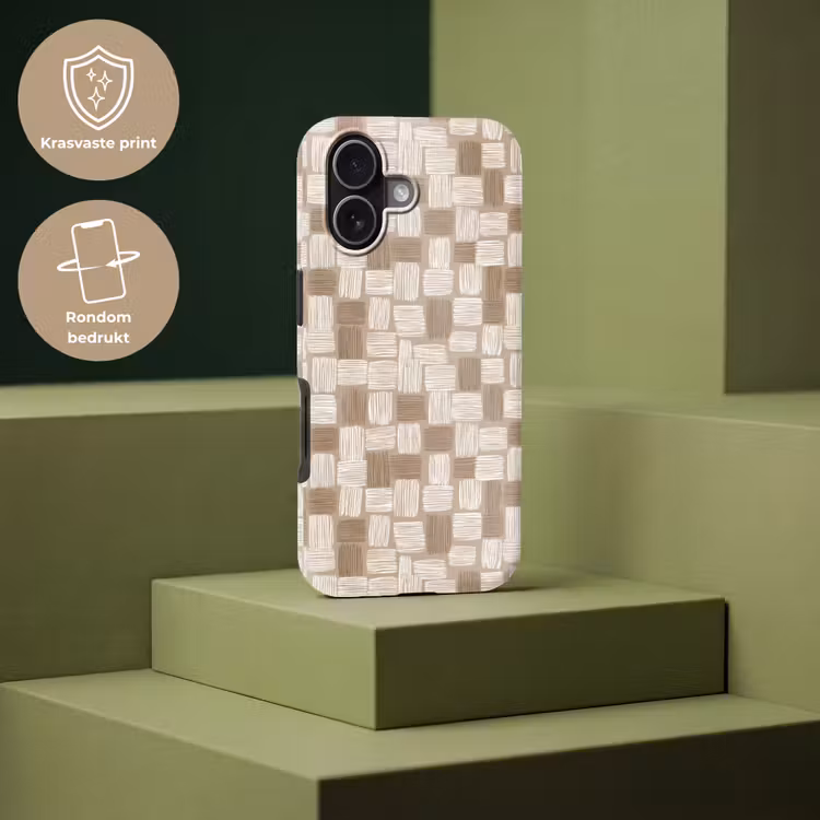 Blok - Patroon - Bruin Toughcase MagSafe Apple iPhone 17 klein 1017 -USP_PrintM_NL