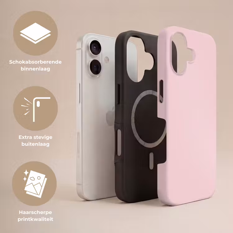 Blush - Pink - Roze Toughcase MagSafe Apple iPhone 17 klein 1017 -USP_Lagen_NL