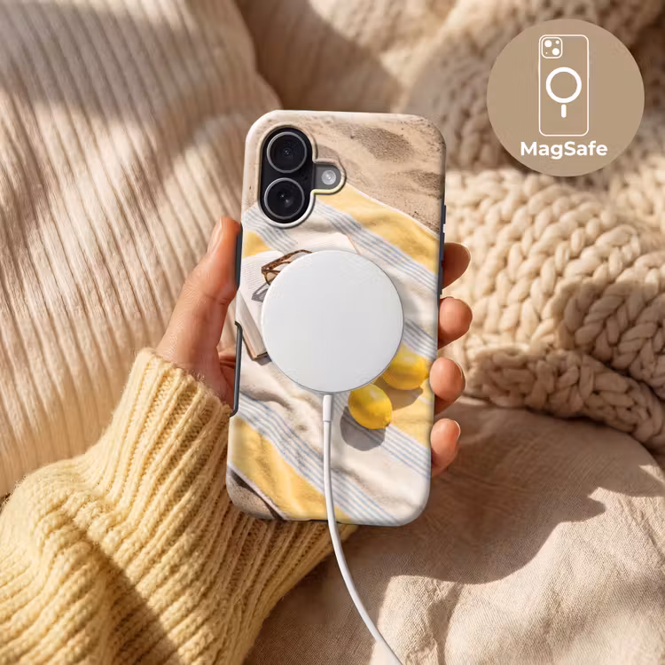 Boek - Zonnebril - Strand - Zomer - Geel Toughcase MagSafe Apple iPhone 17 klein -USP_MagsafeV