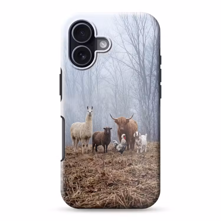 Boerderijdieren - Groep - Mist - Natuur - Rustiek Toughcase MagSafe Apple iPhone 17 klein -3d