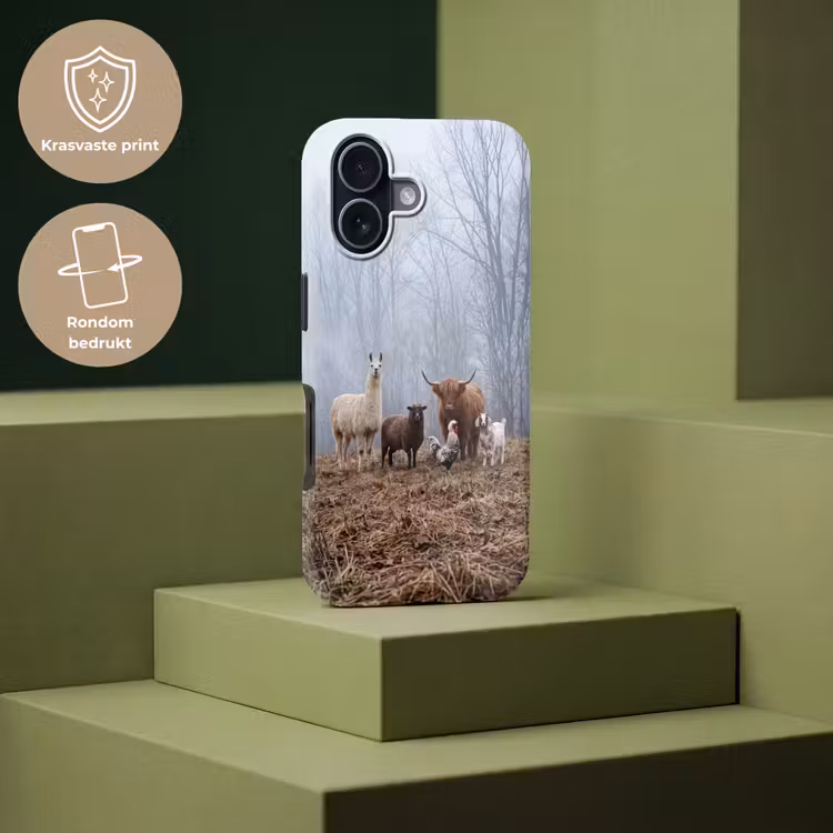Boerderijdieren - Groep - Mist - Natuur - Rustiek Toughcase MagSafe Apple iPhone 17 klein -USP_PrintM_NL