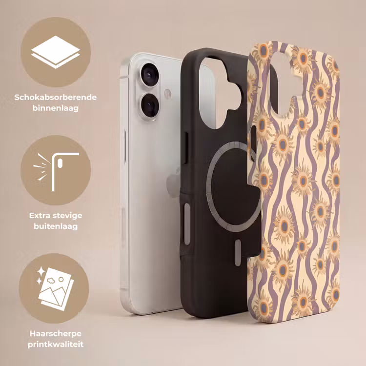 Bohemian - Vibe - Lavendelpaars Toughcase MagSafe Apple iPhone 17 klein 1017 -USP_Lagen_NL