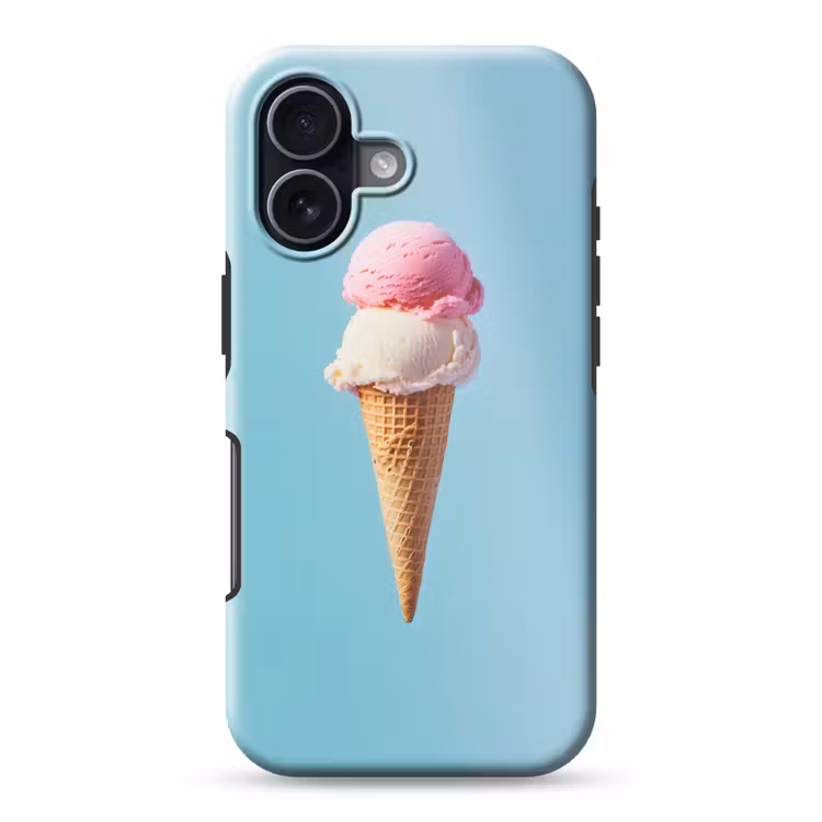 Bolletjes - Schepijs - Hoorntje - Blauw Toughcase MagSafe Apple iPhone 17 klein -3d