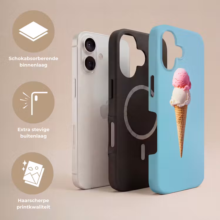 Bolletjes - Schepijs - Hoorntje - Blauw Toughcase MagSafe Apple iPhone 17 klein -USP_Lagen_NL