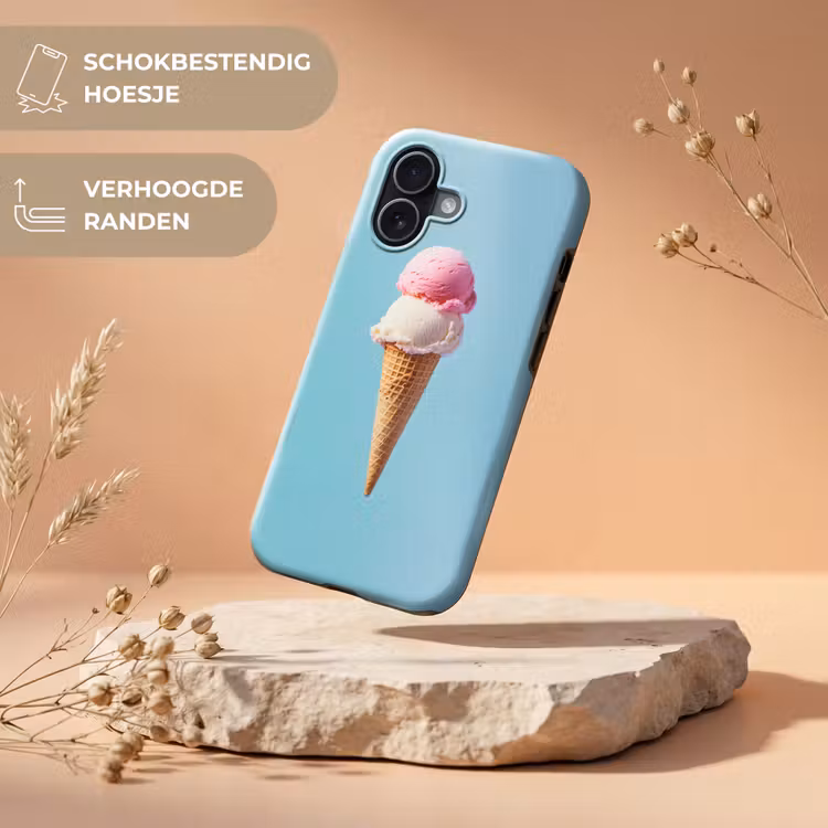Bolletjes - Schepijs - Hoorntje - Blauw Toughcase MagSafe Apple iPhone 17 klein -USP_RandenV_NL