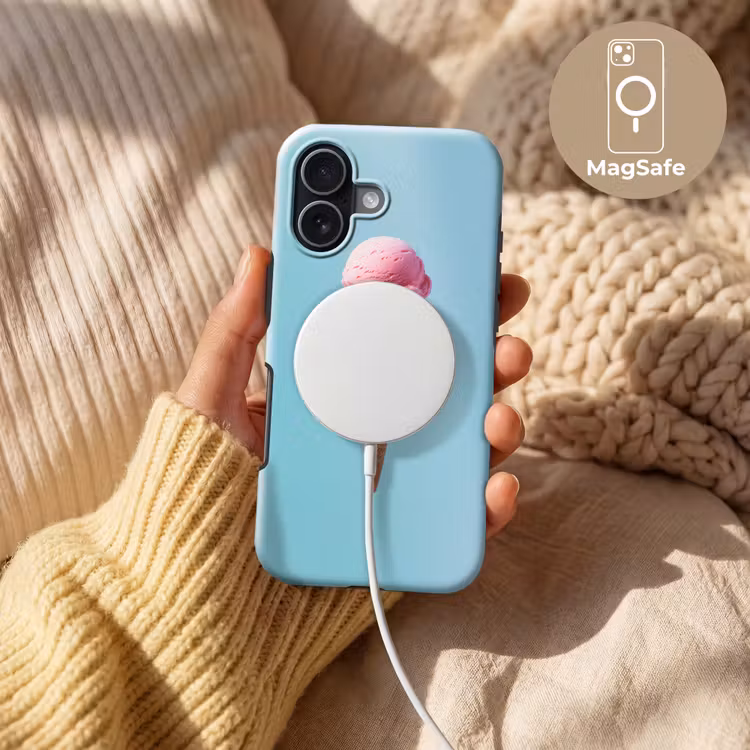 Bolletjes - Schepijs - Hoorntje - Blauw Toughcase MagSafe Apple iPhone 17 klein -USP_MagsafeV