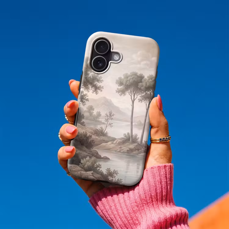 Bomen - Meer - Bergen - Illustratie Toughcase MagSafe Apple iPhone 17 klein -Sfeer1V