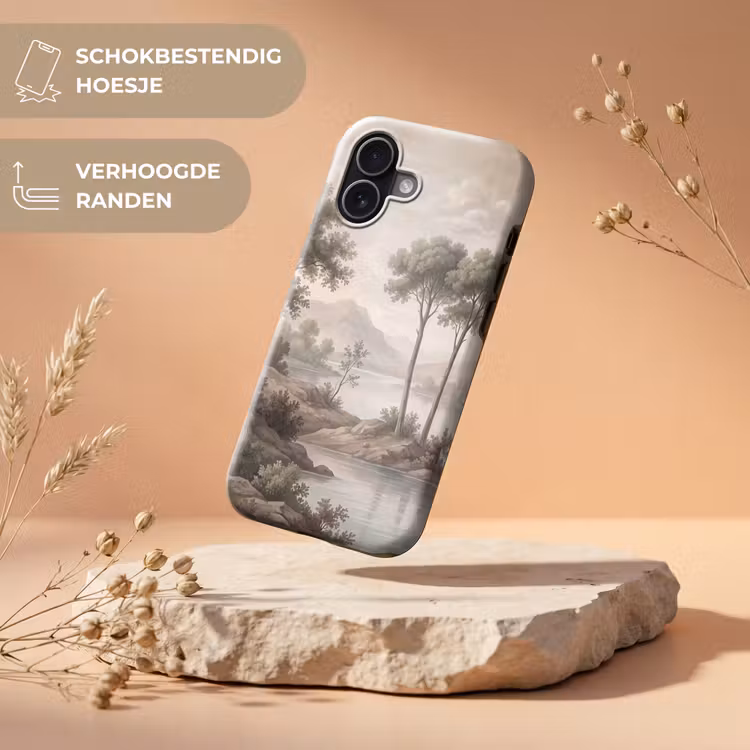 Bomen - Meer - Bergen - Illustratie Toughcase MagSafe Apple iPhone 17 klein -USP_RandenV_NL