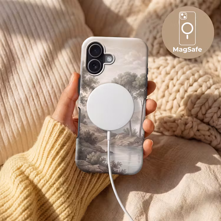 Bomen - Meer - Bergen - Illustratie Toughcase MagSafe Apple iPhone 17 klein -USP_MagsafeV