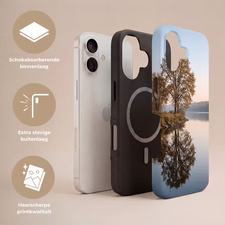 Bomen - Reflectie - Water - Zonsopgang - Serene Toughcase MagSafe Apple iPhone 17 klein -USP_Lagen_NL