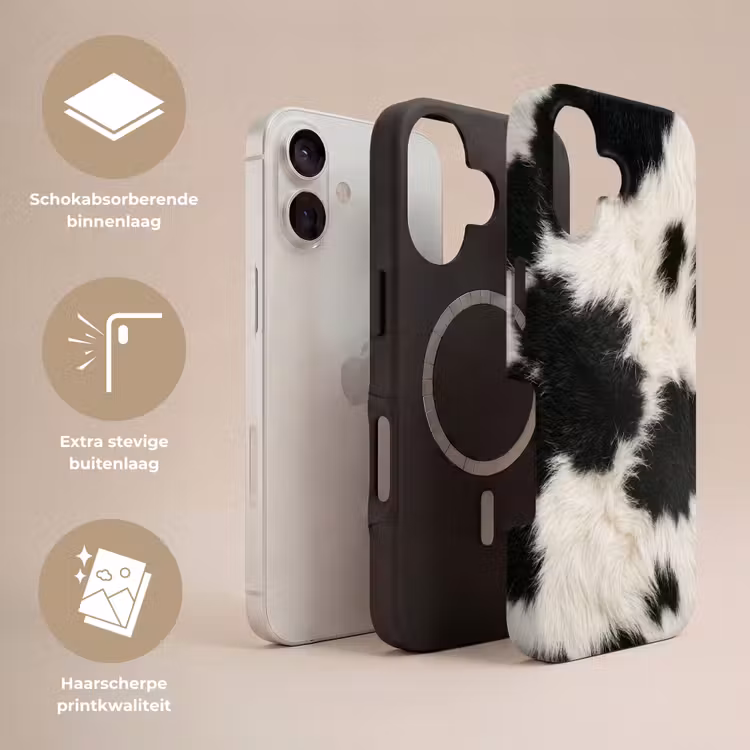 Bont - Textuur - Zwart - Wit Toughcase MagSafe Apple iPhone 17 klein -USP_Lagen_NL