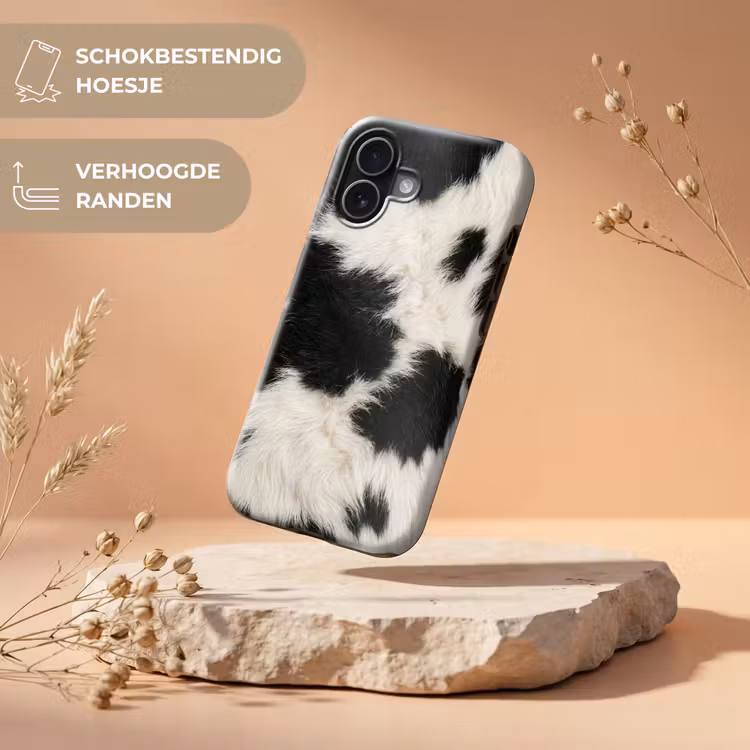 Bont - Textuur - Zwart - Wit Toughcase MagSafe Apple iPhone 17 klein -USP_RandenV_NL