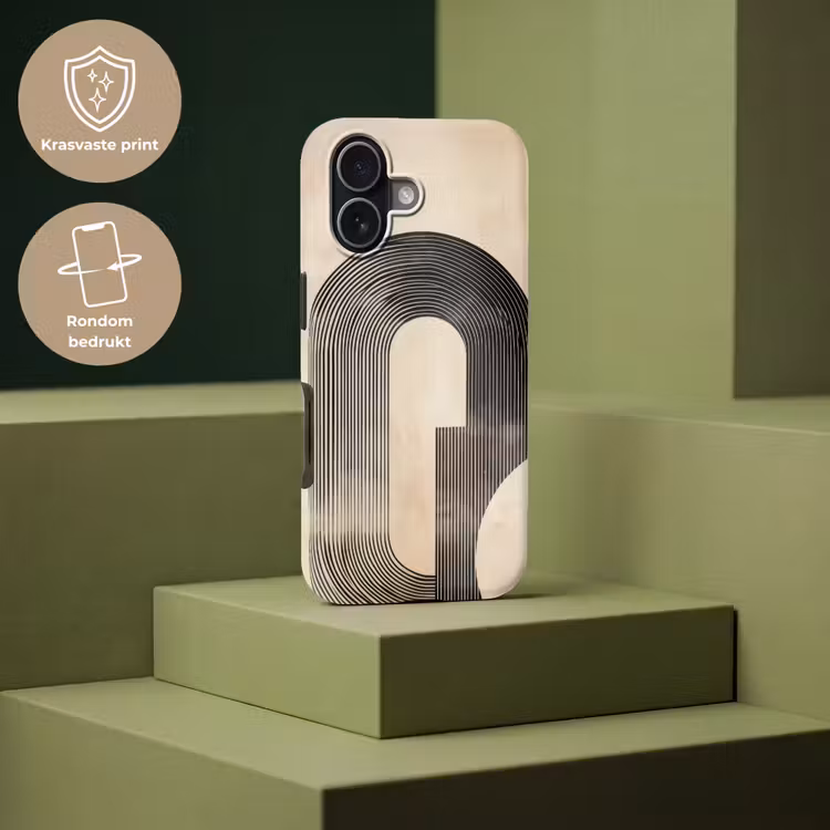 Boog - Strepen - Minimalistisch - Zwart Toughcase MagSafe Apple iPhone 17 klein -USP_PrintM_NL
