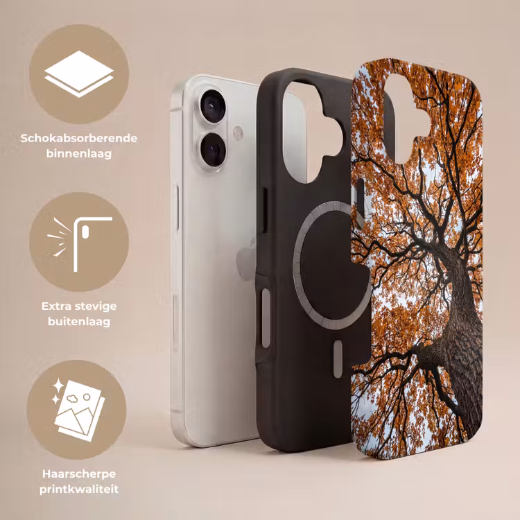 Boom - Bladerdak - Herfst - Oranje - Sfeervol Toughcase MagSafe Apple iPhone 17 klein -USP_Lagen_NL