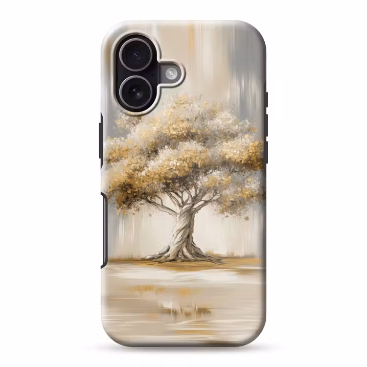 Boom - Bladeren - Abstract - Wit Toughcase MagSafe Apple iPhone 17 klein -3d
