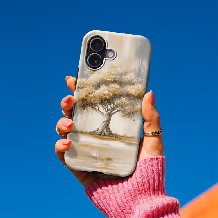 Boom - Bladeren - Abstract - Wit Toughcase MagSafe Apple iPhone 17 klein -Sfeer1V