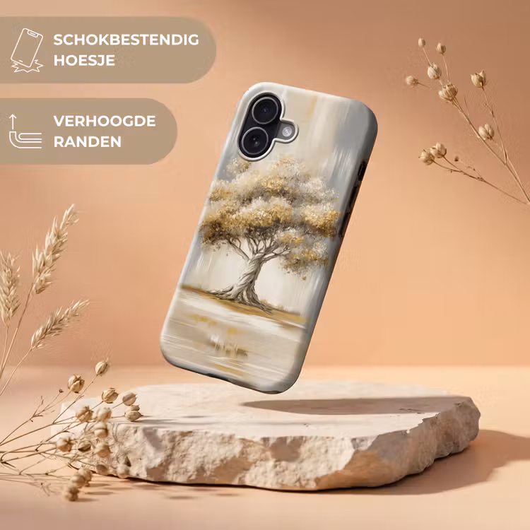 Boom - Bladeren - Abstract - Wit Toughcase MagSafe Apple iPhone 17 klein -USP_RandenV_NL