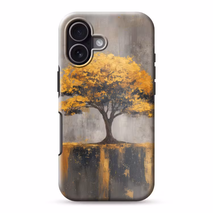 Boom - Bladeren - Goud - Abstract Toughcase MagSafe Apple iPhone 17 klein -3d