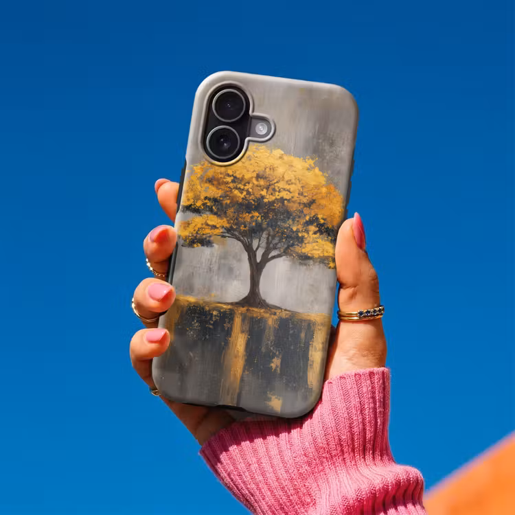 Boom - Bladeren - Goud - Abstract Toughcase MagSafe Apple iPhone 17 klein -Sfeer1V