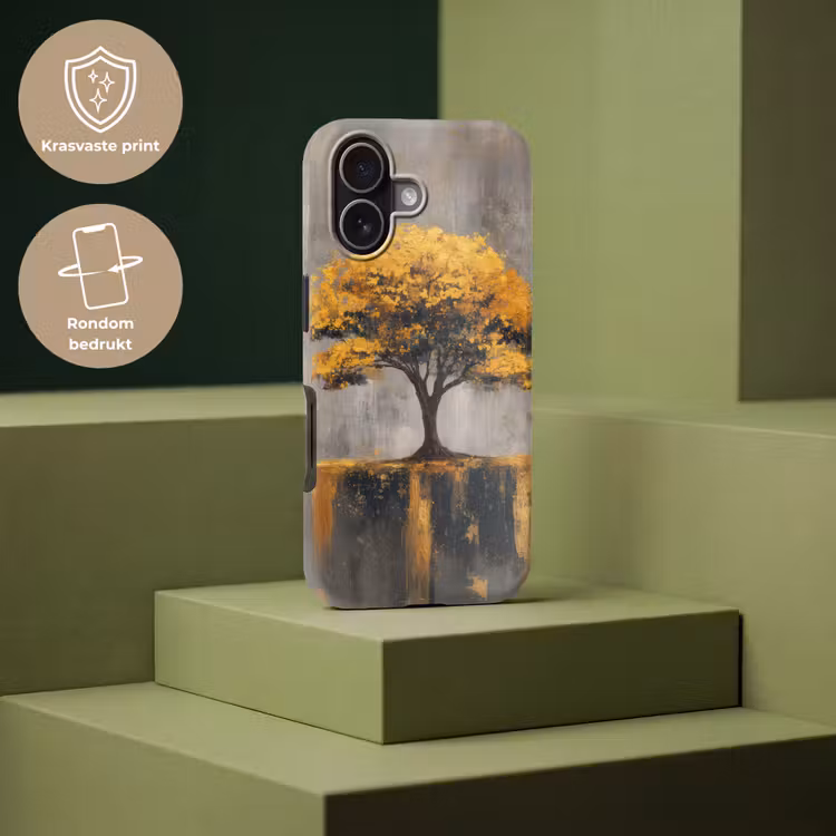 Boom - Bladeren - Goud - Abstract Toughcase MagSafe Apple iPhone 17 klein -USP_PrintM_NL