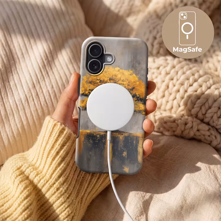 Boom - Bladeren - Goud - Abstract Toughcase MagSafe Apple iPhone 17 klein -USP_MagsafeV