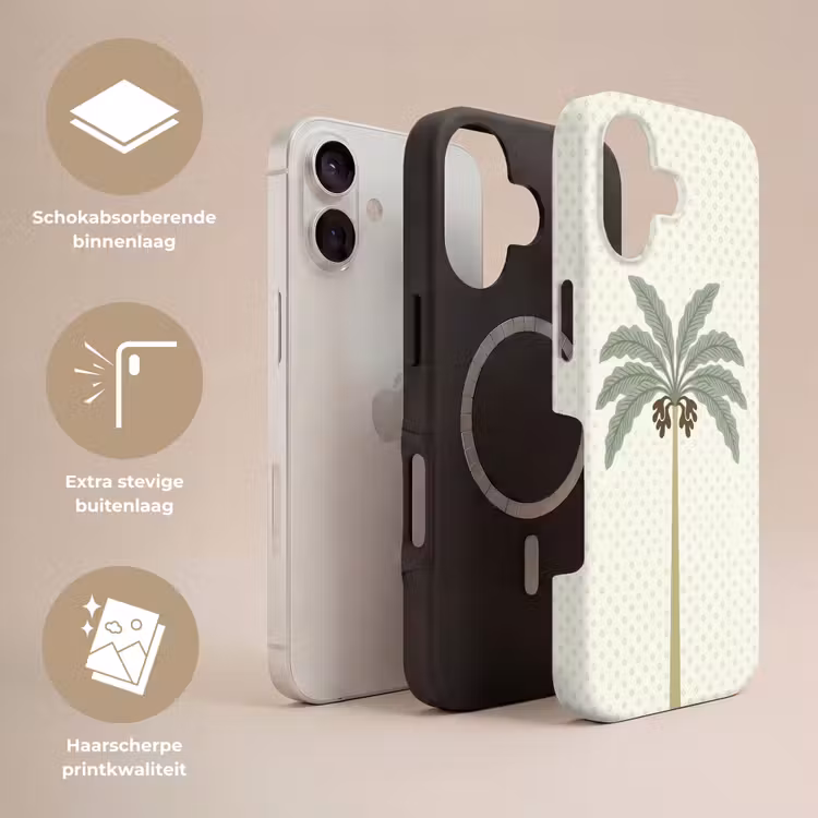 Boom - Bladeren - Groen - Decoratief - Beige Toughcase MagSafe Apple iPhone 17 klein -USP_Lagen_NL