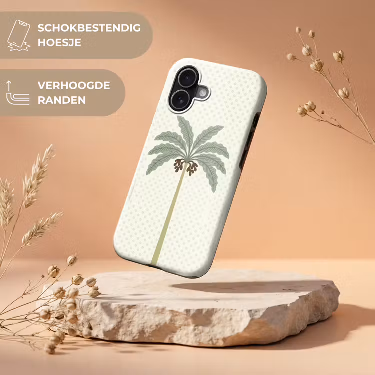 Boom - Bladeren - Groen - Decoratief - Beige Toughcase MagSafe Apple iPhone 17 klein -USP_RandenV_NL