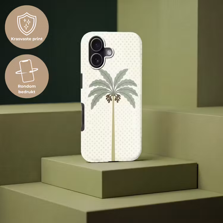 Boom - Bladeren - Groen - Decoratief - Beige Toughcase MagSafe Apple iPhone 17 klein -USP_PrintM_NL