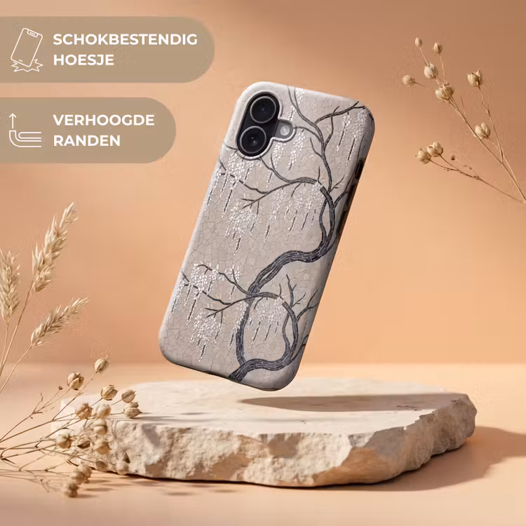 Boom - Bloemen - Mozaïek - Kunst - Wit Toughcase MagSafe Apple iPhone 17 klein -USP_RandenV_NL