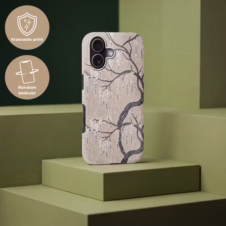 Boom - Bloemen - Mozaïek - Kunst - Wit Toughcase MagSafe Apple iPhone 17 klein -USP_PrintM_NL
