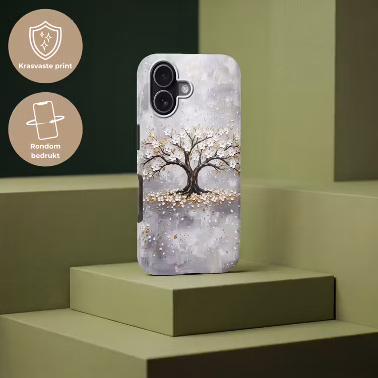 Boom - Bloemen - Natuur - Abstract - Wit Toughcase MagSafe Apple iPhone 17 klein -USP_PrintM_NL