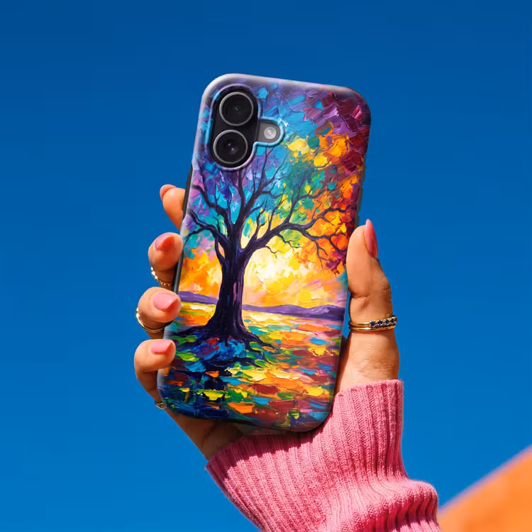 Boom - Landschap - Natuur - Abstract - Kleurrijk Toughcase MagSafe Apple iPhone 17 klein -Sfeer1V