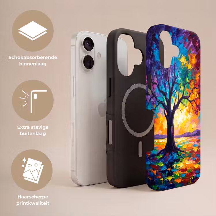 Boom - Landschap - Natuur - Abstract - Kleurrijk Toughcase MagSafe Apple iPhone 17 klein -USP_Lagen_NL