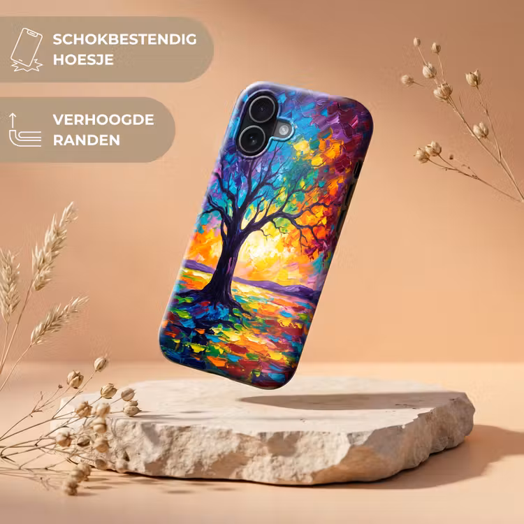 Boom - Landschap - Natuur - Abstract - Kleurrijk Toughcase MagSafe Apple iPhone 17 klein -USP_RandenV_NL