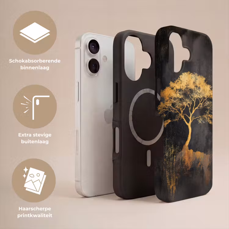 Boom - Schilderij - Goud - Abstract Toughcase MagSafe Apple iPhone 17 klein -USP_Lagen_NL