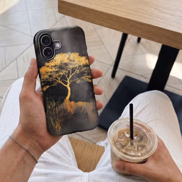 Boom - Schilderij - Goud - Abstract Toughcase MagSafe Apple iPhone 17 klein -Sfeer1M
