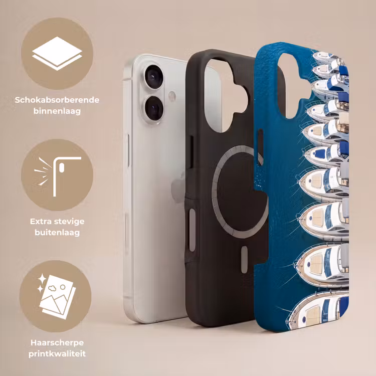 Boot - Jachthaven - Water - Zomer - Blauw Toughcase MagSafe Apple iPhone 17 klein -USP_Lagen_NL