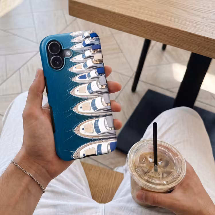 Boot - Jachthaven - Water - Zomer - Blauw Toughcase MagSafe Apple iPhone 17 klein -Sfeer1M