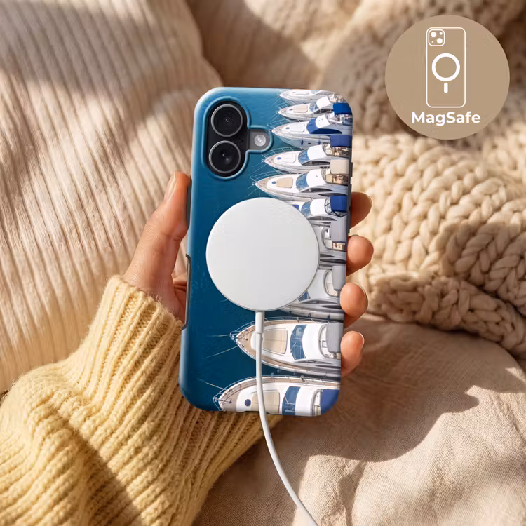 Boot - Jachthaven - Water - Zomer - Blauw Toughcase MagSafe Apple iPhone 17 klein -USP_MagsafeV