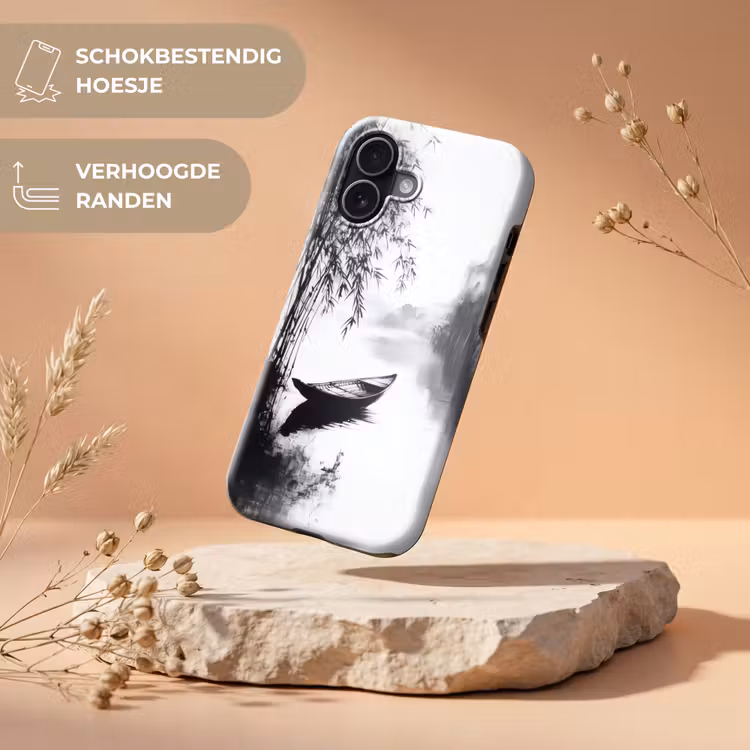Boot - Rivier - Bamboe - Wit Toughcase MagSafe Apple iPhone 17 klein -USP_RandenV_NL