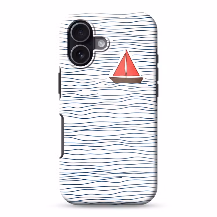 Boot - Water - Rood - Illustratie - Minimalistisch Toughcase MagSafe Apple iPhone 17 klein -3d