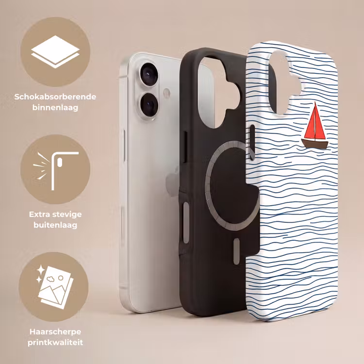Boot - Water - Rood - Illustratie - Minimalistisch Toughcase MagSafe Apple iPhone 17 klein -USP_Lagen_NL