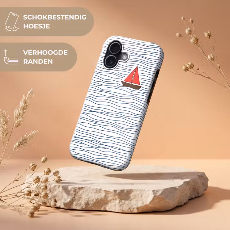Boot - Water - Rood - Illustratie - Minimalistisch Toughcase MagSafe Apple iPhone 17 klein -USP_RandenV_NL