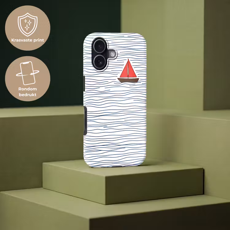 Boot - Water - Rood - Illustratie - Minimalistisch Toughcase MagSafe Apple iPhone 17 klein -USP_PrintM_NL