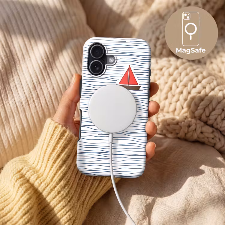 Boot - Water - Rood - Illustratie - Minimalistisch Toughcase MagSafe Apple iPhone 17 klein -USP_MagsafeV