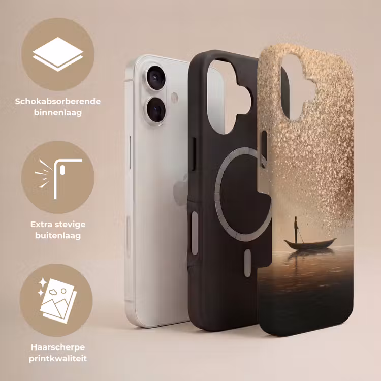 Bootje - Blaadjes - Goud - Water Toughcase MagSafe Apple iPhone 17 klein -USP_Lagen_NL