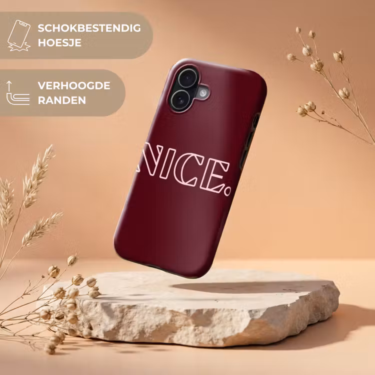 Bordeaux - Nice - minimalistisch Toughcase MagSafe Apple iPhone 17 klein -USP_RandenV_NL